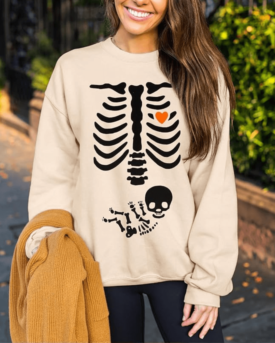 Skeleton Bump Maternity Sweater