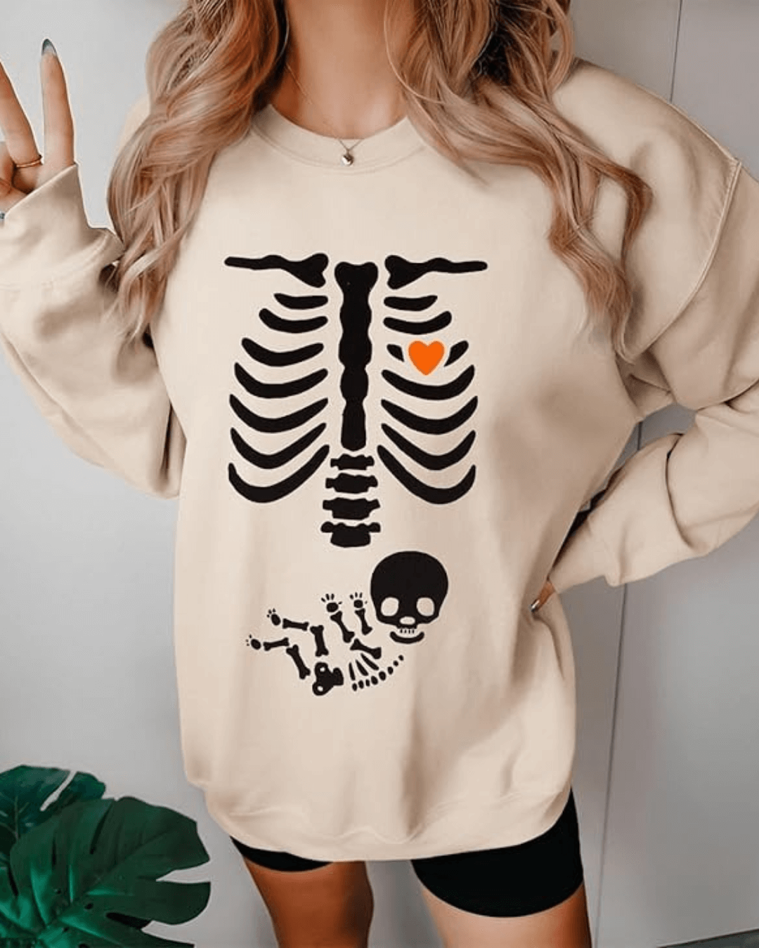 Skeleton Bump Maternity Sweater