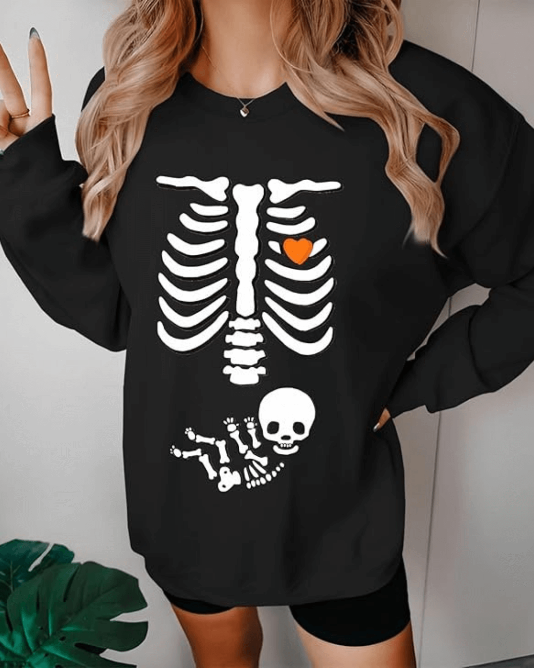 Skeleton Bump Maternity Sweater