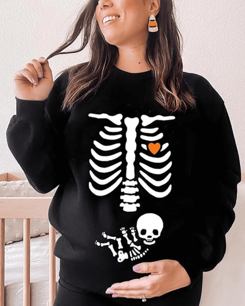 Skeleton Bump Maternity Sweater