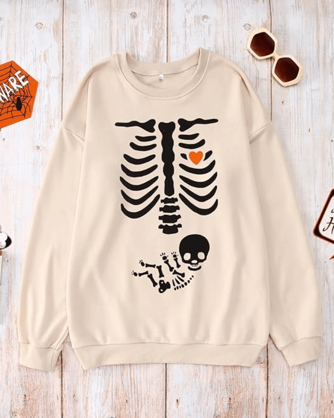 Skeleton Bump Maternity Sweater